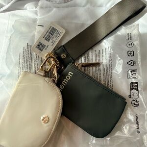 lululemon athletica Olive Green & Cream Keychain Pouch Duo